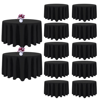 White Rectangle Table Cloth 60 x 102 Inch, 8 Pack