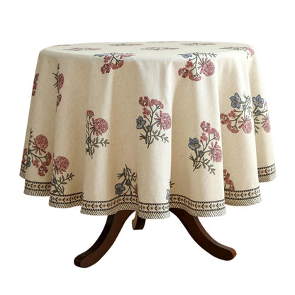 ISAENNE Designer French Linen Rectangular Tablecloth,118"x67"-Cornucopia