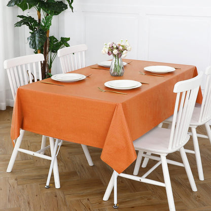 Romanstile Waterproof Vinyl Tablecloth Rectangle, 60 x 84 Inch, Orange
