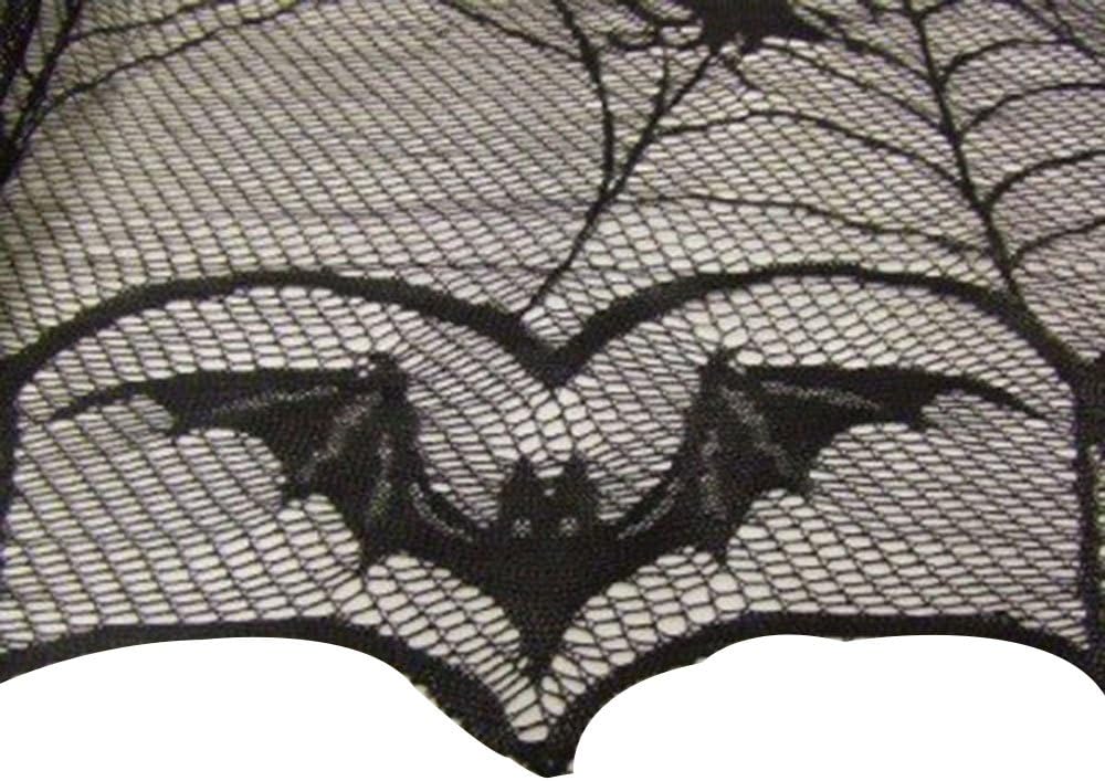 Awtlife Halloween Lace Tablecloth Bat Spider Web For Halloween Party Decor 48"x96"