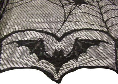 Awtlife Halloween Lace Tablecloth Bat Spider Web For Halloween Party Decor 48"x96"