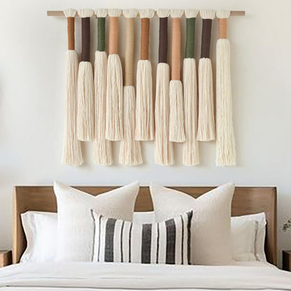Jakalin Macrame Wall Hanging Handmade Yarn Fiber Art Boho Decor 27"Wx 22"L