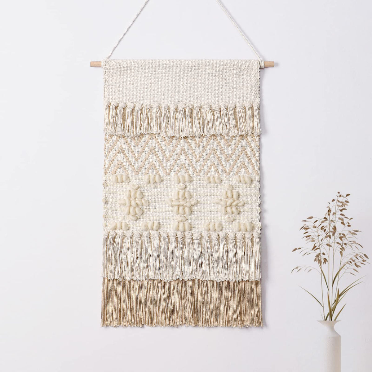 Dremisland Macrame Wall Hanging Macrame Wall Decor Bohemian Beige Tapestry