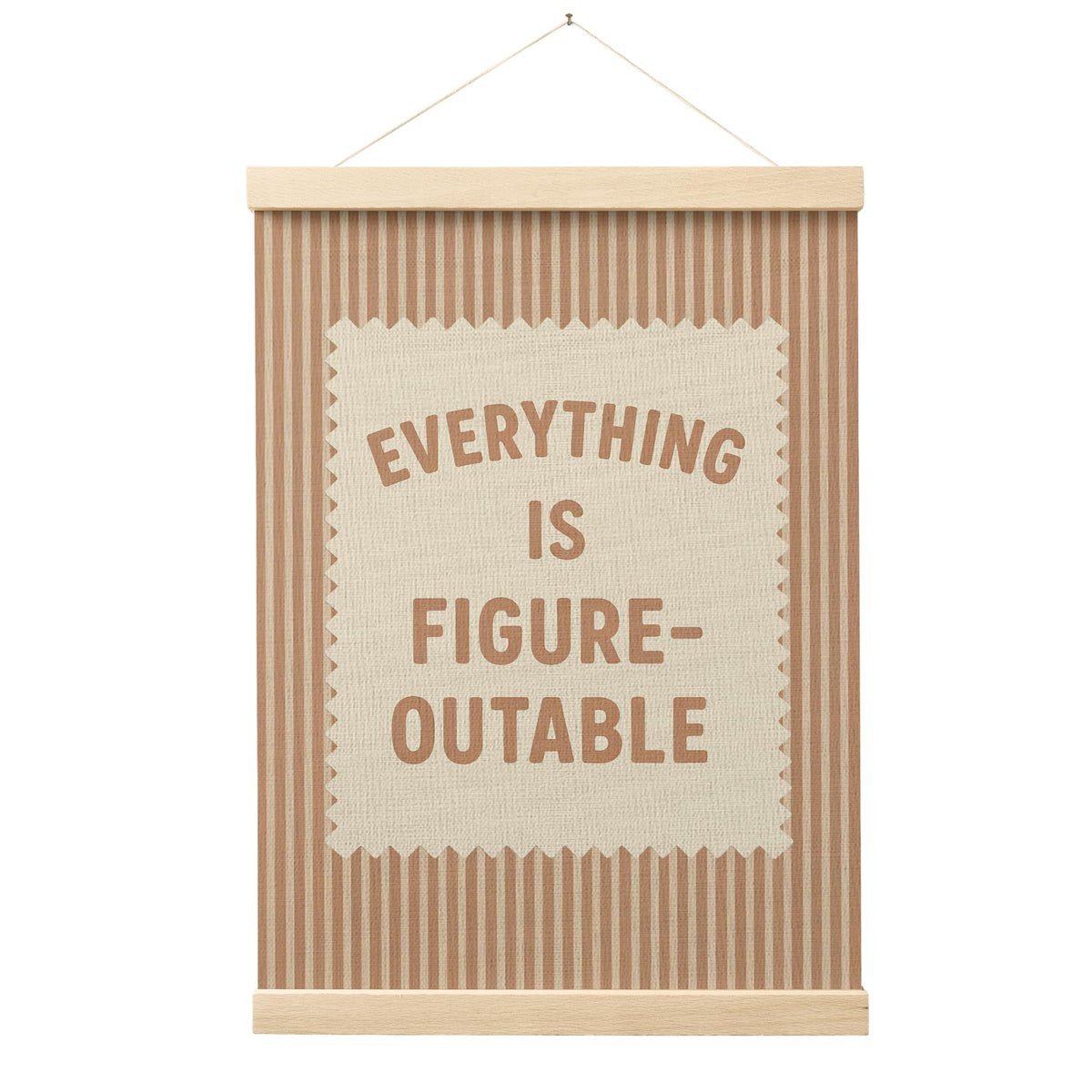 FGFK Everything Is Figureoutable Positive Affirmations Wall Art Poster Hanger Frame, Retro Pink and Green Inspirational Canvas Prints Framed Wall Decor for Office Classroom Home Bedroom, 12x16 Inch