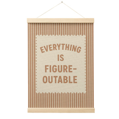 FGFK Everything Is Figureoutable Positive Affirmations Wall Art Poster Hanger Frame, Retro Pink and Green Inspirational Canvas Prints Framed Wall Decor for Office Classroom Home Bedroom, 12x16 Inch