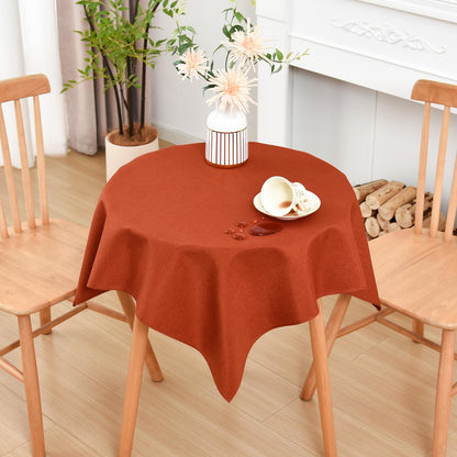 Wolkemer Oval Tablecloth 60 x 102 Inches Faux Linen Water Resistant