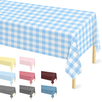 Mulbozy 4 Pcs Pink Gingham Tablecloth 54×108in, Pink Checkered Table Cloth