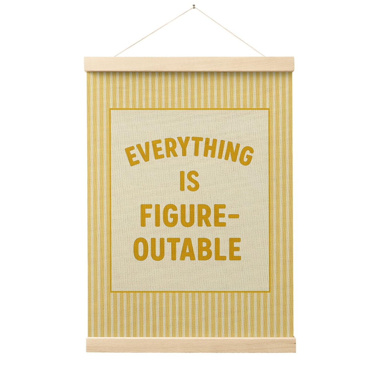 FGFK Everything Is Figureoutable Positive Affirmations Wall Art Poster Hanger Frame, Retro Pink and Green Inspirational Canvas Prints Framed Wall Decor for Office Classroom Home Bedroom, 12x16 Inch
