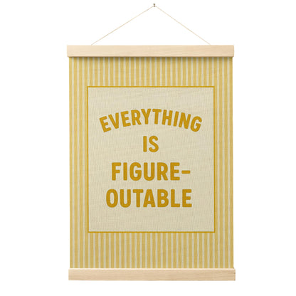 FGFK Everything Is Figureoutable Positive Affirmations Wall Art Poster Hanger Frame, Retro Pink and Green Inspirational Canvas Prints Framed Wall Decor for Office Classroom Home Bedroom, 12x16 Inch