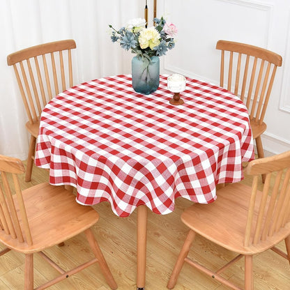 Gingham Tablecloth Rectangle Table Cloth Heavy Duty Cotton Checkered Table Cover for Spring Picnic Kitchen Dining(C-Beige, 52x70 inch)
