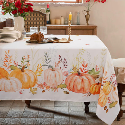 Bnejvif Halloween Tablecloth 60×84 Inch Rectangular,Spiderweb Pumpkin Washable Table Cover for Party Picnic Dinner Decor
