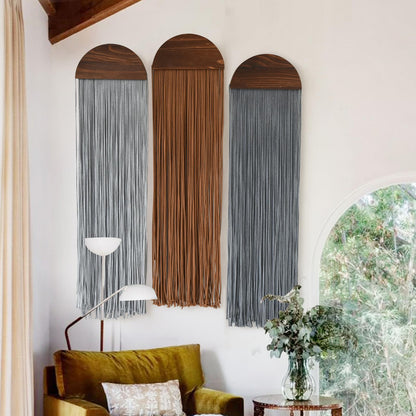 2Pcs Macrame Wall Hanging Boho wall decor Fiber Art Decor 13.7"W*51"L