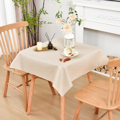 Wolkemer Oval Tablecloth 60 x 102 Inches Faux Linen Water Resistant