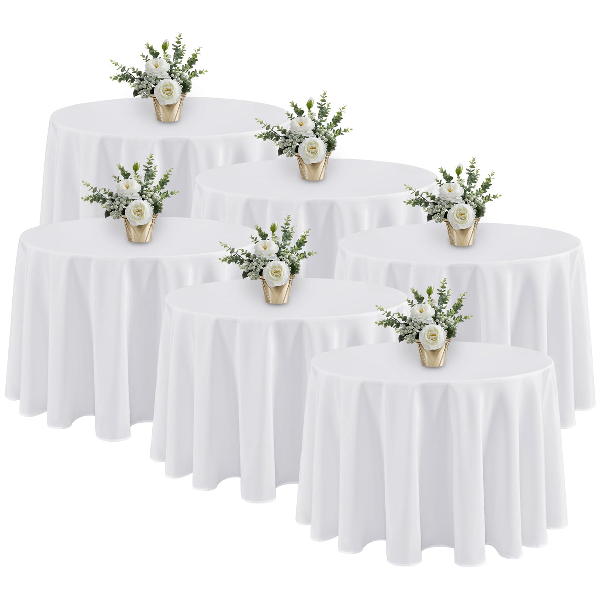 Fitable 6 Pack Ivory Tablecloths 70x120 Inch for 6-8 Ft Rectangle Tables