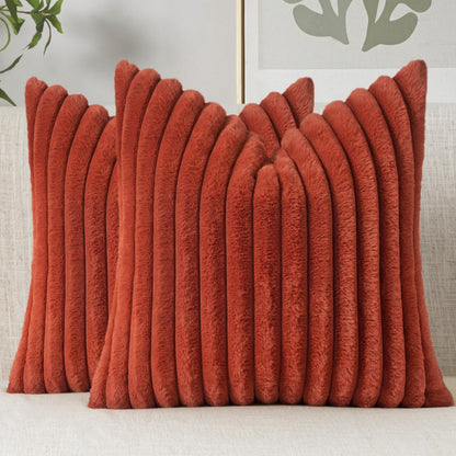 MIULEE Faux Fur Decorative Throw Pillow Covers 18x18 Set of 2 Sage Green