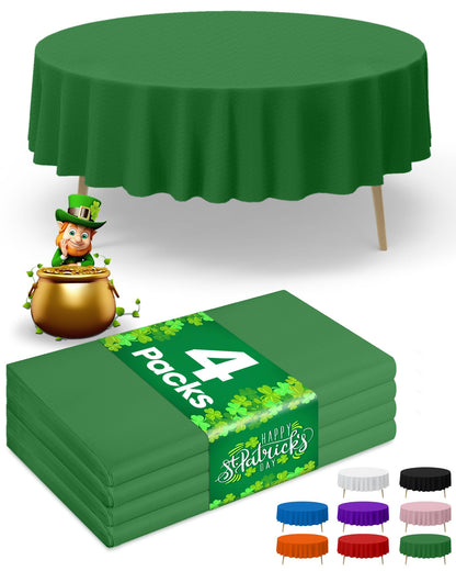 Niuara White Plastic Table Cloth - 4 Pack 54" × 108" Rectangle Disposable Tablecloths for 6FT Tables, Table Cover for Party, Holiday & Gathering Use