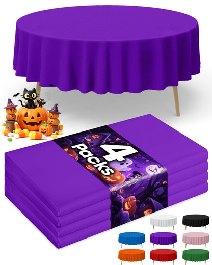 Niuara White Plastic Table Cloth - 4 Pack 54" × 108" Rectangle Disposable Tablecloths for 6FT Tables, Table Cover for Party, Holiday & Gathering Use