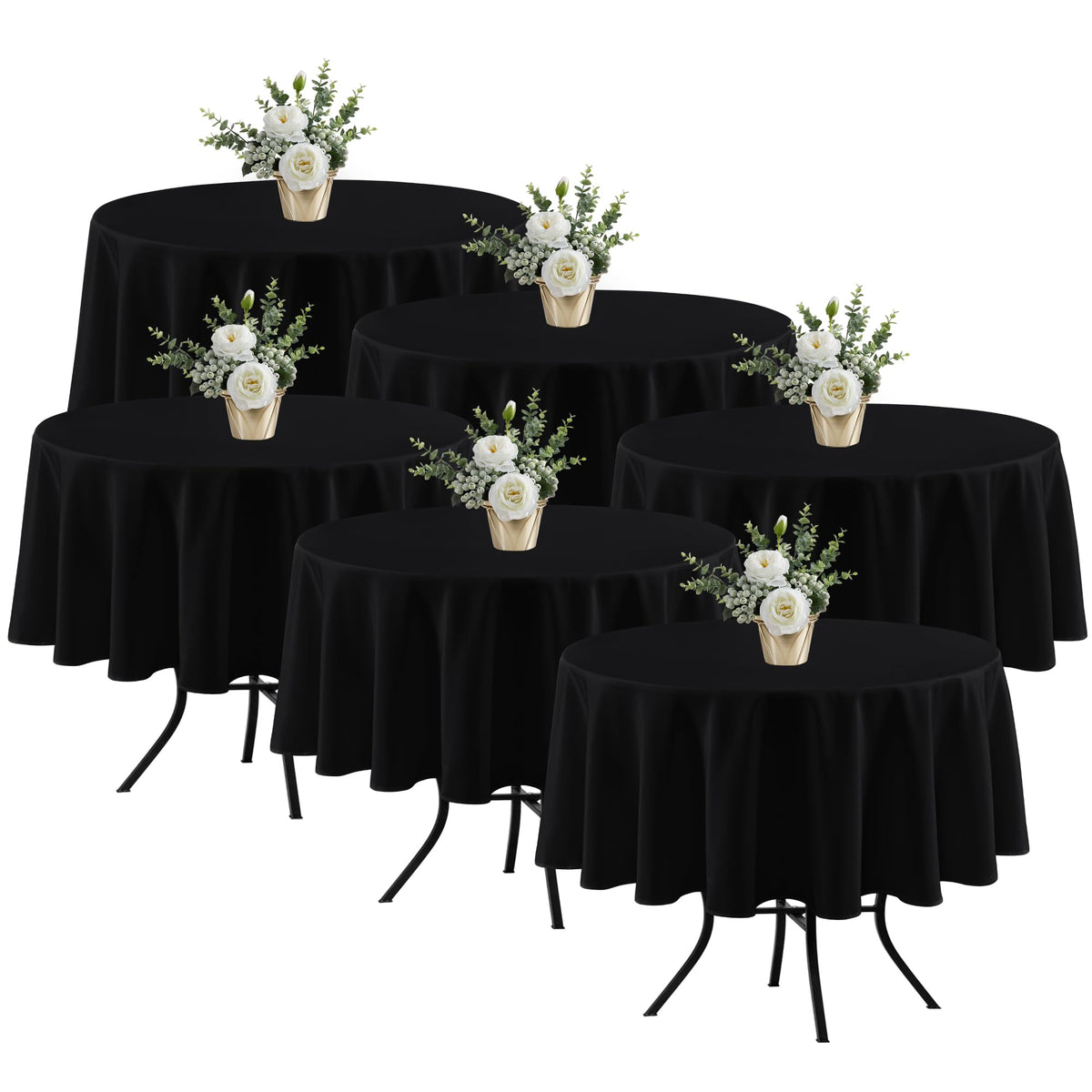 Fitable 6 Pack Ivory Tablecloths 70x120 Inch for 6-8 Ft Rectangle Tables