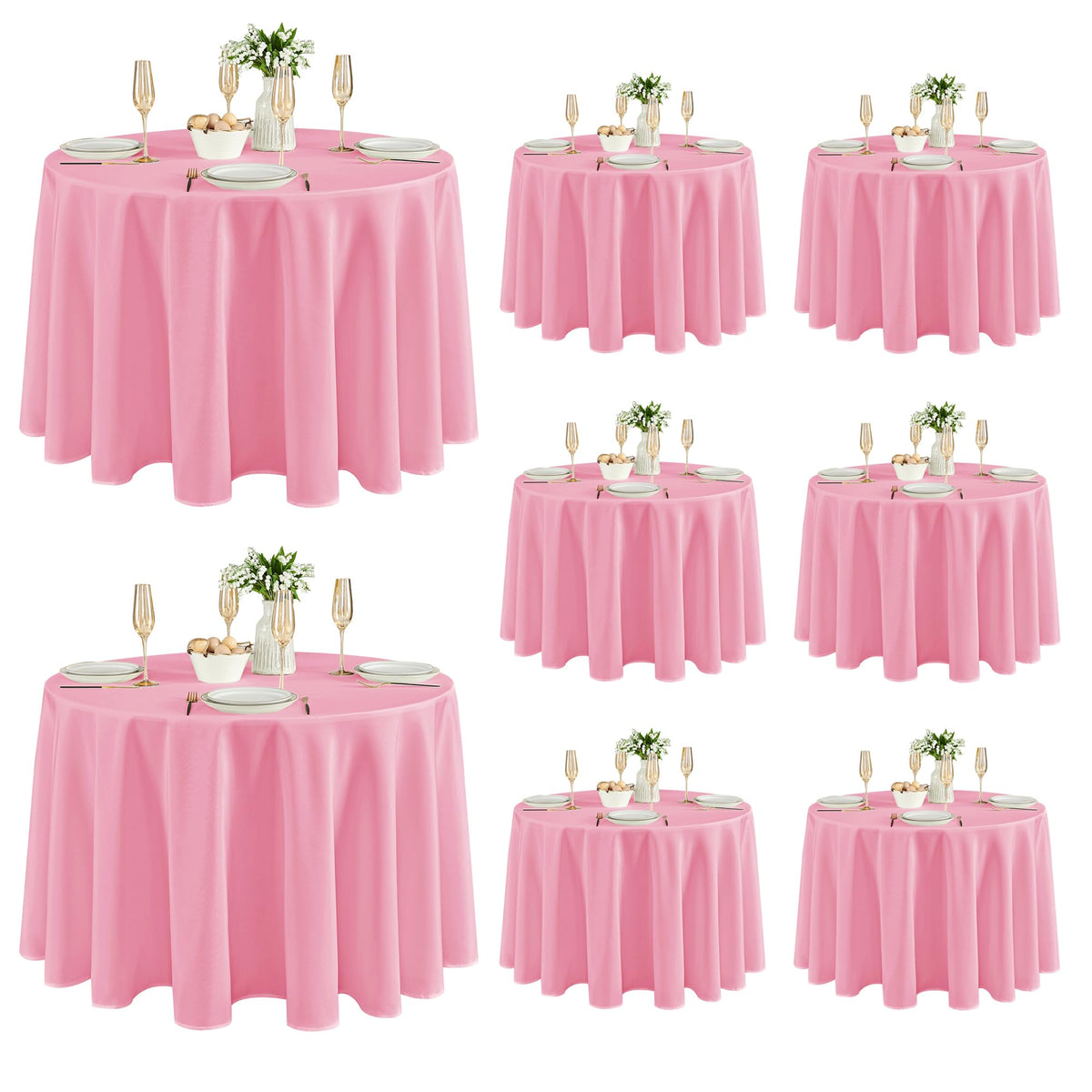 Fitable 6 Pack Ivory Tablecloths 70x120 Inch for 6-8 Ft Rectangle Tables