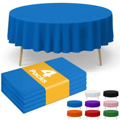 Niuara White Plastic Table Cloth - 4 Pack 54" × 108" Rectangle Disposable Tablecloths for 6FT Tables, Table Cover for Party, Holiday & Gathering Use