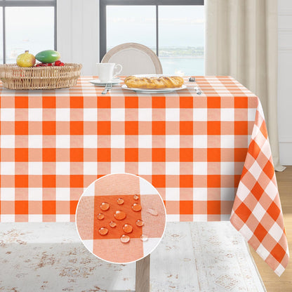 Softalker Gingham Tablecloth Rectangle, Black and White, 60 x 84 Inch