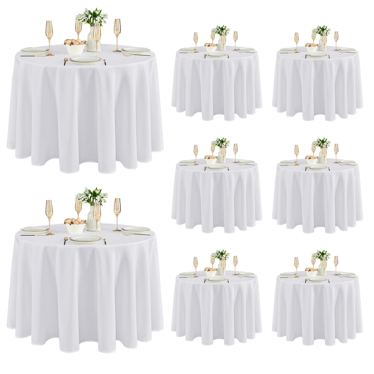 Fitable 6 Pack Ivory Tablecloths 70x120 Inch for 6-8 Ft Rectangle Tables