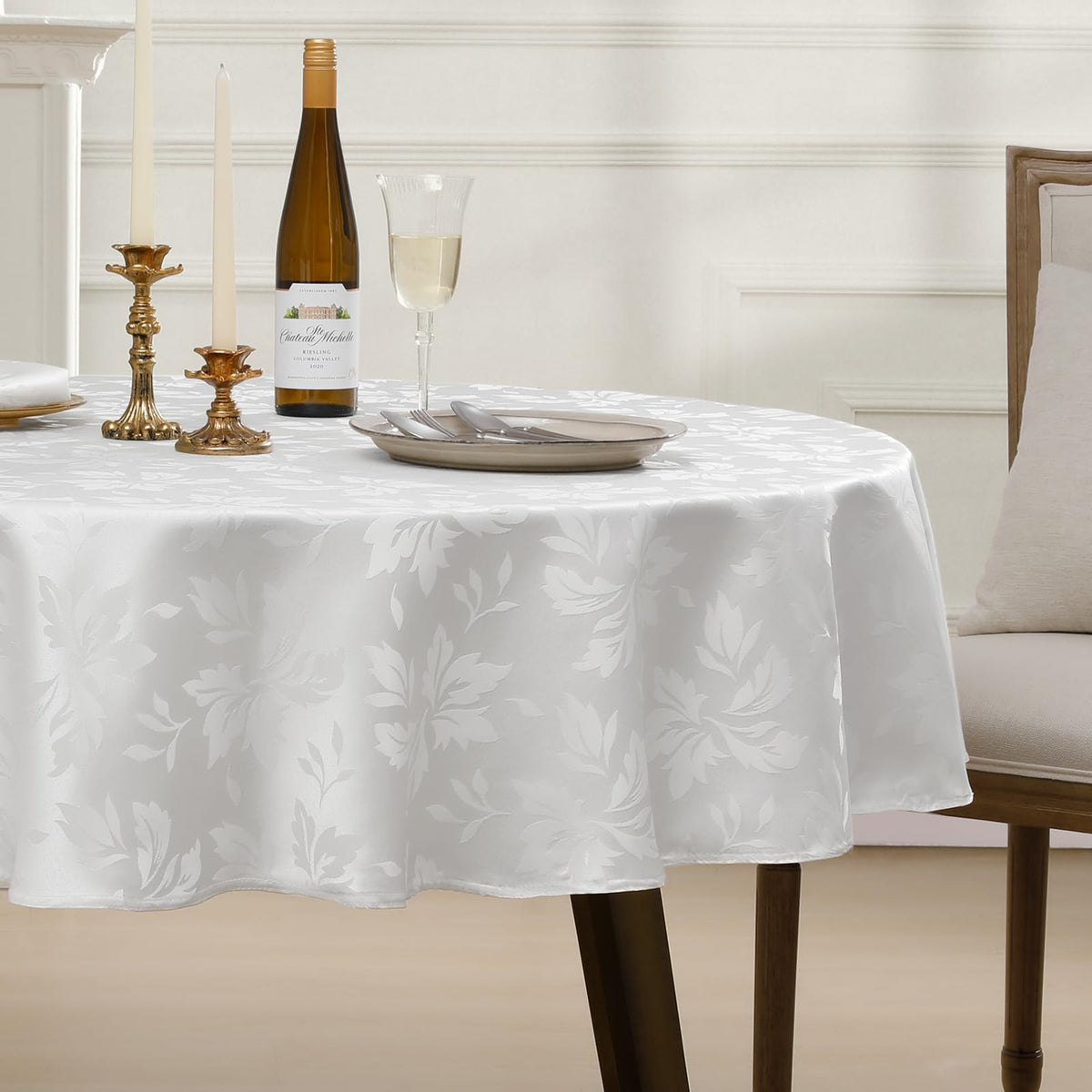 Romanstile Fall Jacquard Rectangle Tablecloth, Thanksgiving Dining Decor