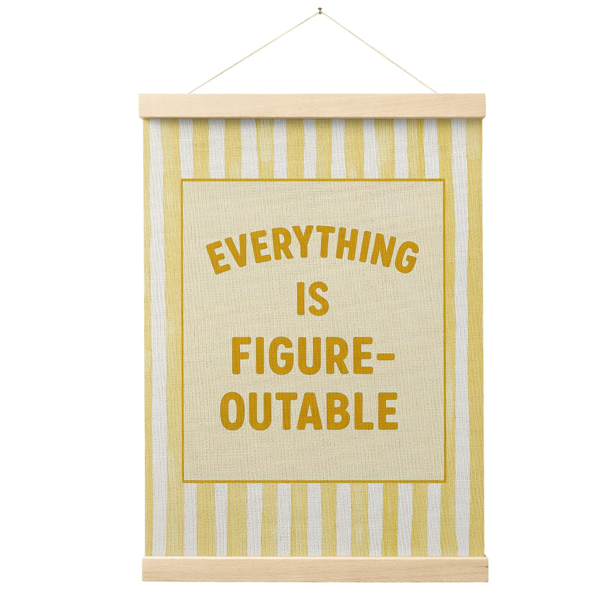FGFK Everything Is Figureoutable Positive Affirmations Wall Art Poster Hanger Frame, Retro Pink and Green Inspirational Canvas Prints Framed Wall Decor for Office Classroom Home Bedroom, 12x16 Inch