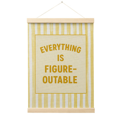 FGFK Everything Is Figureoutable Positive Affirmations Wall Art Poster Hanger Frame, Retro Pink and Green Inspirational Canvas Prints Framed Wall Decor for Office Classroom Home Bedroom, 12x16 Inch