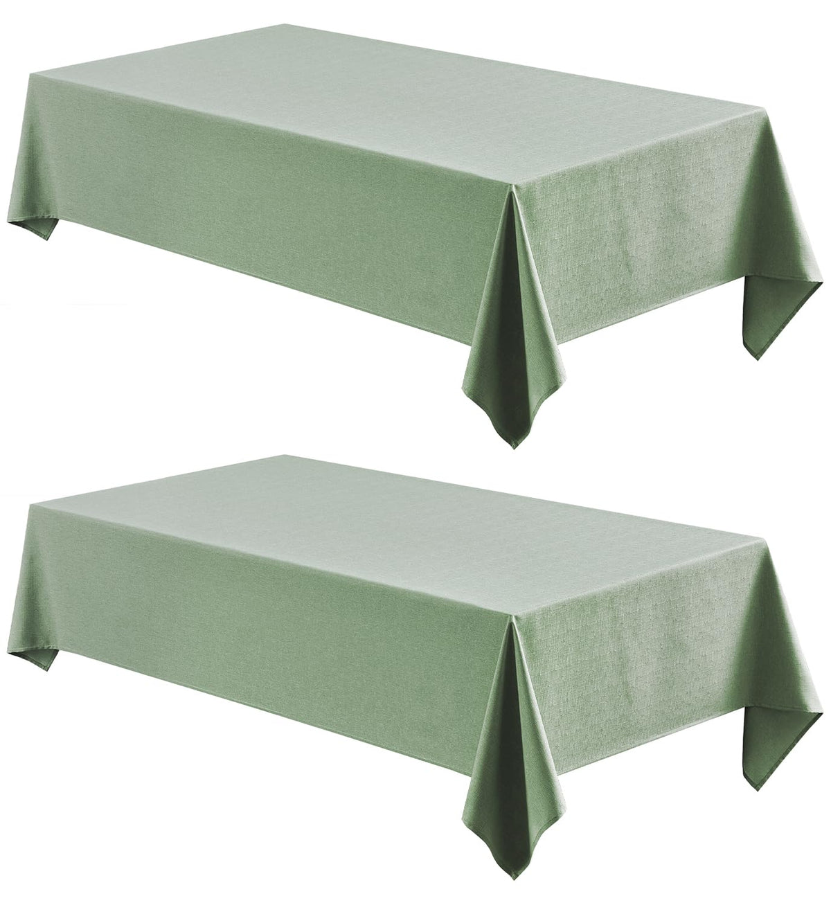 Veblandy Rectangle Tablecloth Waterproof Linen Textured Table Cloth Stain and Wrinkle Resistant Washable, Decorative Fabric Table Cover for Dining, Party and Camping (Sage Green, 52 * 70)