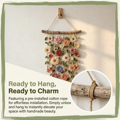 Crochet Flower Wall Hanging Boho Macrame Decor 1 Pc
