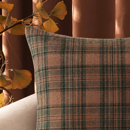 MIULEE Fall Plaid Pillow Covers Scottish Tartan 18x18 Terracotta Brown