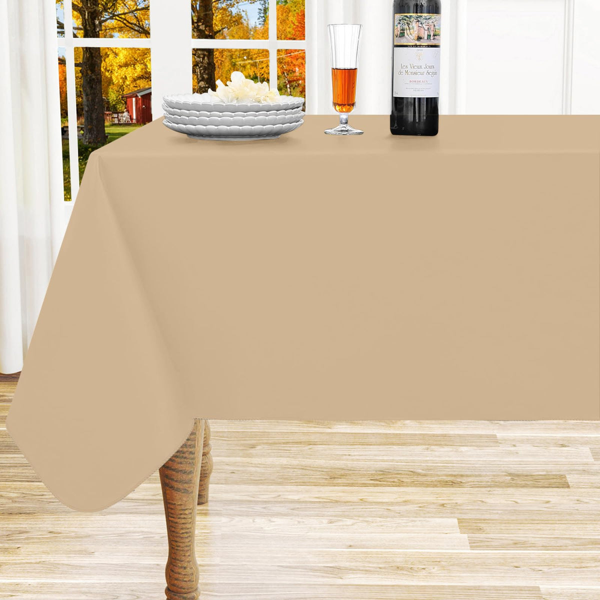 homing Rectangle Black Vinyl Waterproof Tablecloth with Flannel Backed