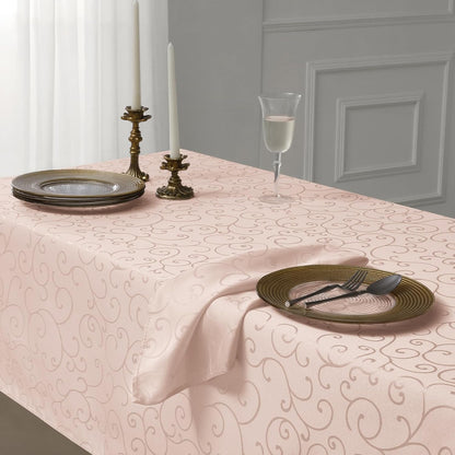 Romanstile Jacquard Rectangle Tablecloth, 60 x 104 Inch, Pink