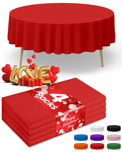 Niuara White Plastic Table Cloth - 4 Pack 54" × 108" Rectangle Disposable Tablecloths for 6FT Tables, Table Cover for Party, Holiday & Gathering Use