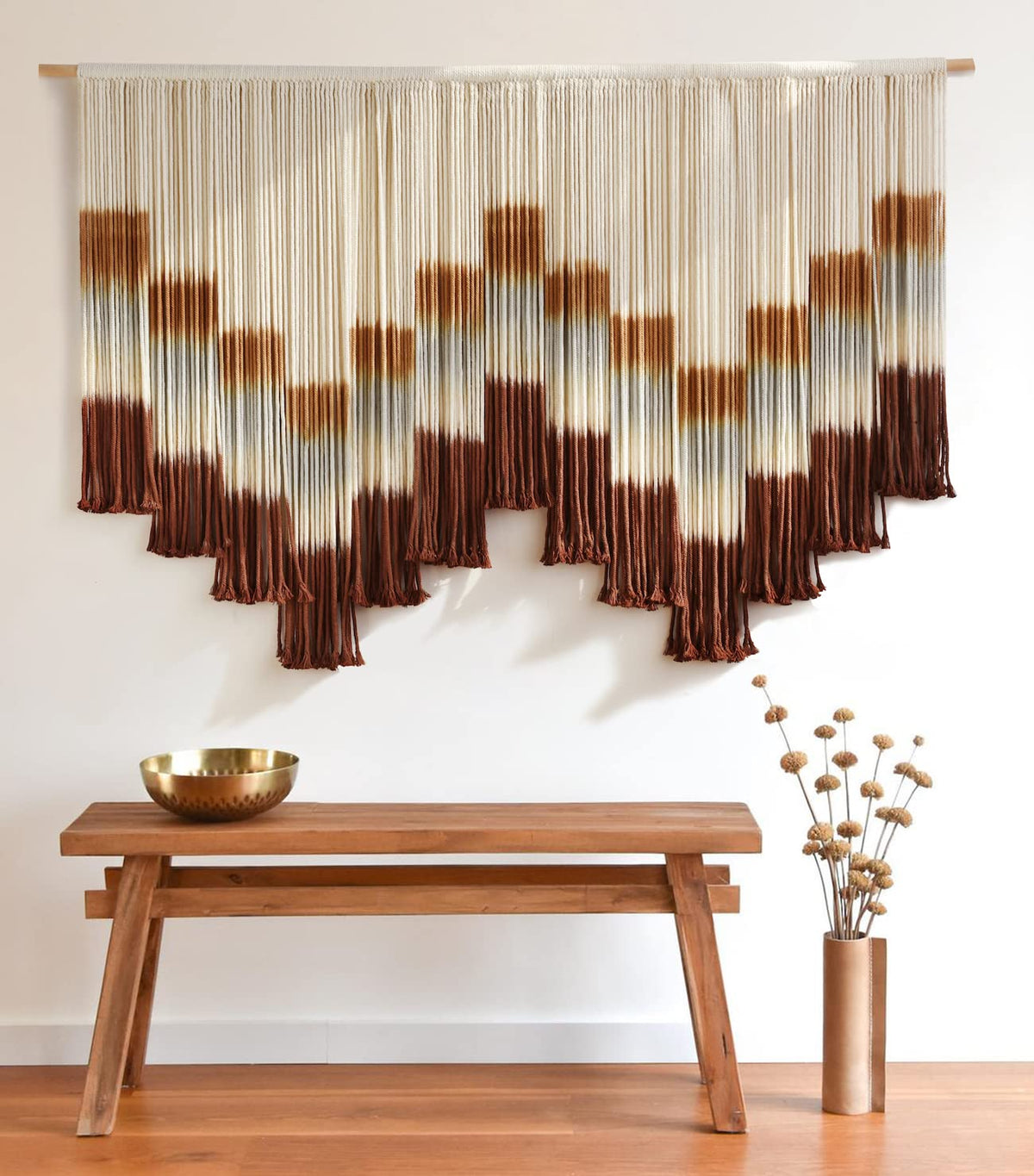 Macrame Wall Hanging Boho Wall Decor Large-Scale Tie-Dye Tapestry 57"W*35"L
