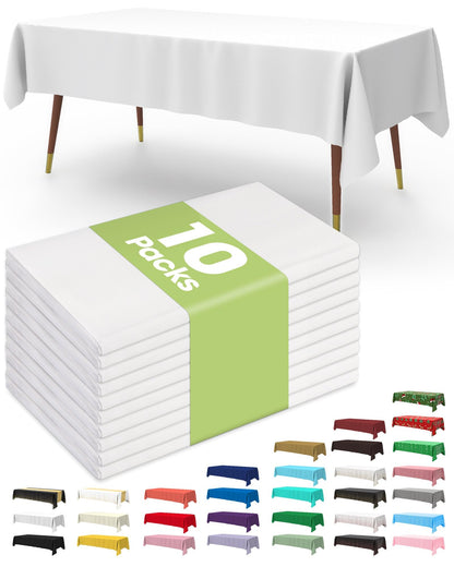 Pureegg Plastic Table Cloth Disposable 54x108 Inch 10 Pack, Beige
