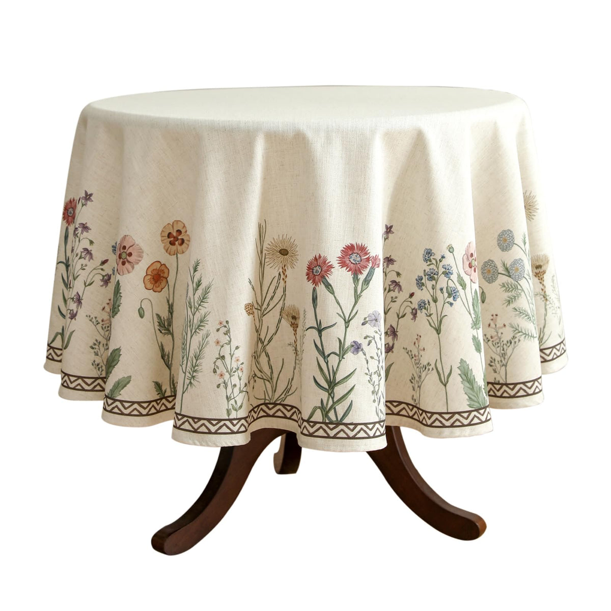 ISAENNE Designer French Linen Rectangular Tablecloth,118"x67"-Cornucopia