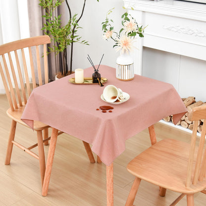 Wolkemer Oval Tablecloth 60 x 102 Inches Faux Linen Water Resistant