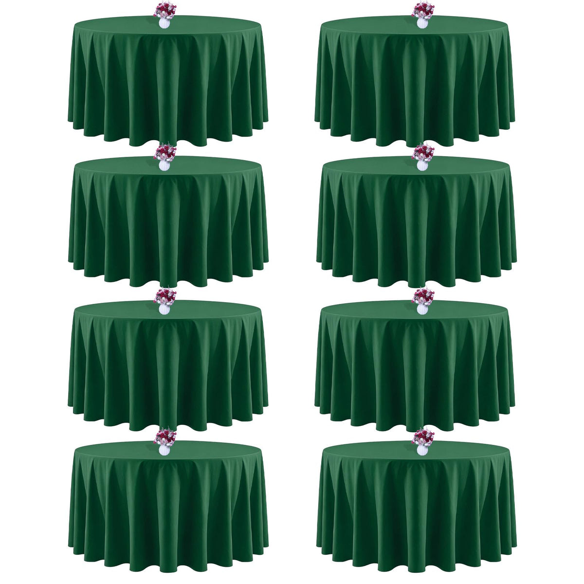 White Rectangle Table Cloth 60 x 102 Inch, 8 Pack