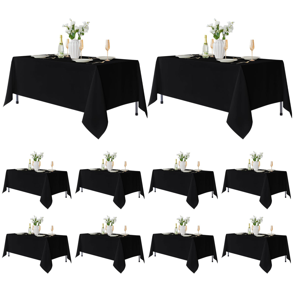 Fitable 6 Pack Ivory Tablecloths 70x120 Inch for 6-8 Ft Rectangle Tables
