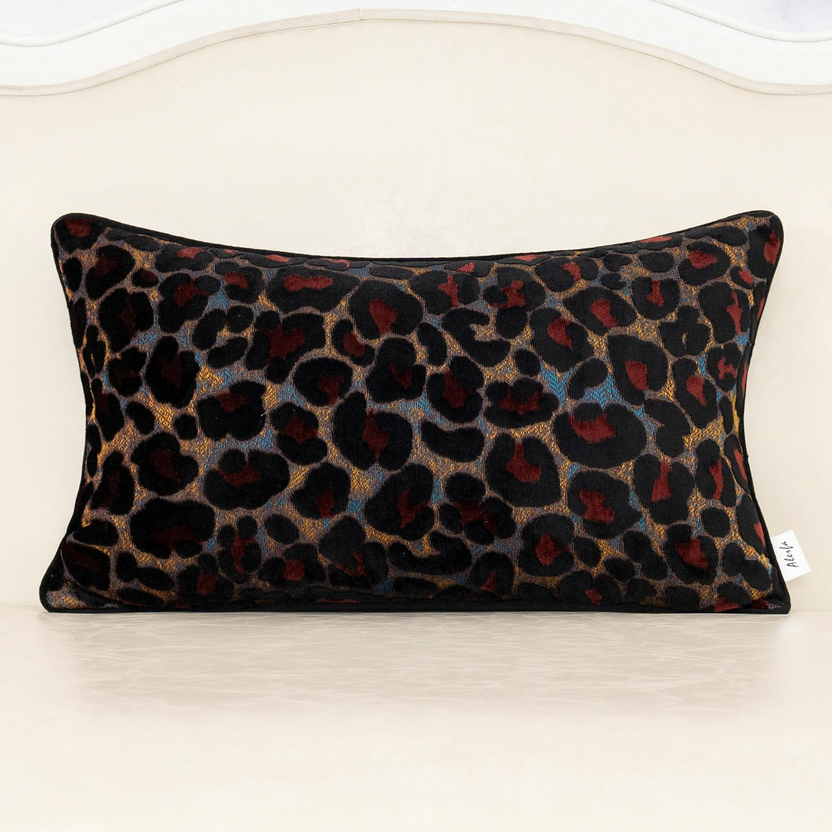 Alerfa Green Brown Floral Throw Pillow Cover 20 x 20 Inch Cut Velvet Sqaure Luxury Decorative Pillow Cover for Couch Living Room Bedroom