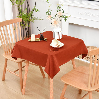 Wolkemer Oval Tablecloth 60 x 102 Inches Faux Linen Water Resistant