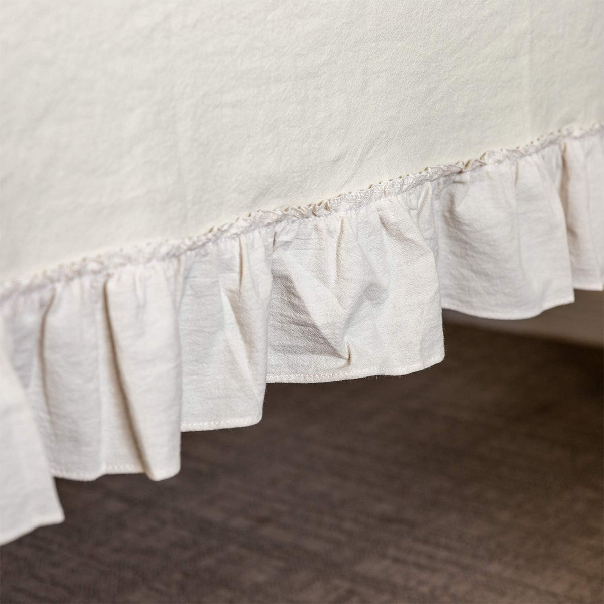 GLORY SEASON Retro Farmhouse Ruffle Tablecloth Cotton Flounces Trim Washable Table Cover Tablecloths for Rectangle Table Baby Shower Kitchen Party Wedding Decor,60''x120''