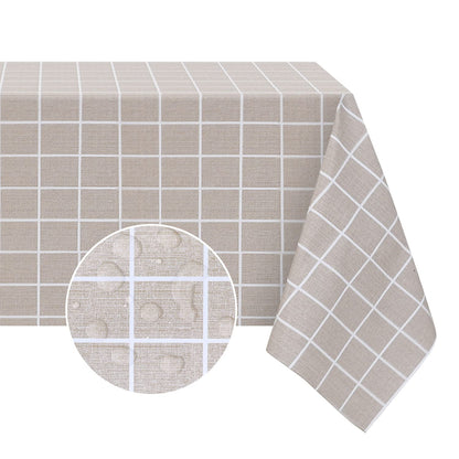 Romanstile Rectangle Vinyl Tablecloth, 100% Waterproof Oil-Proof Checkered Plastic Table Cloth, Heavy Duty Wipeable Table Covers for Dining, Camping, Picnic, Outdoor - 54 x 78 Inch, Grey