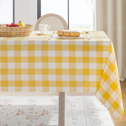 Softalker Gingham Tablecloth Rectangle, Black and White, 60 x 84 Inch