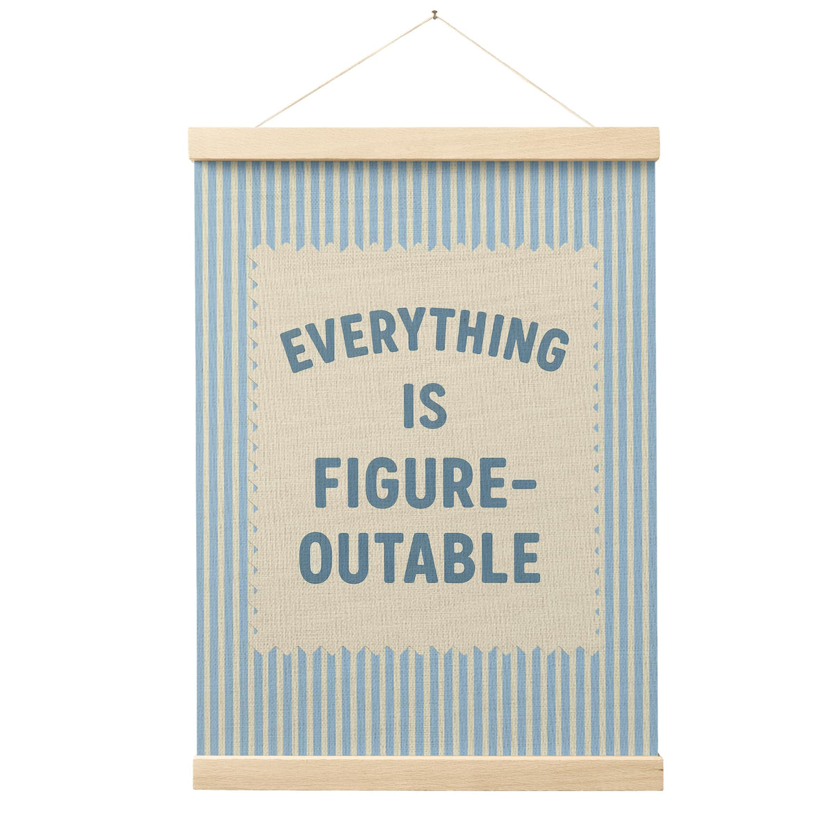 FGFK Everything Is Figureoutable Positive Affirmations Wall Art Poster Hanger Frame, Retro Pink and Green Inspirational Canvas Prints Framed Wall Decor for Office Classroom Home Bedroom, 12x16 Inch