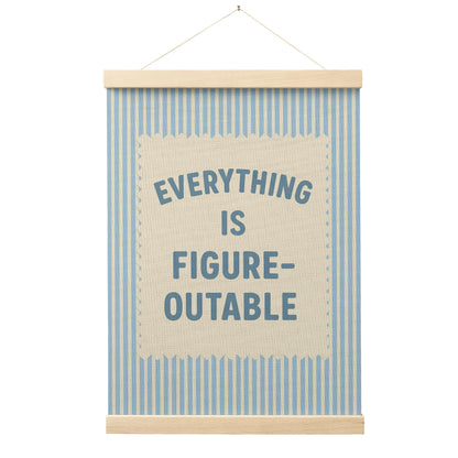 FGFK Everything Is Figureoutable Positive Affirmations Wall Art Poster Hanger Frame, Retro Pink and Green Inspirational Canvas Prints Framed Wall Decor for Office Classroom Home Bedroom, 12x16 Inch