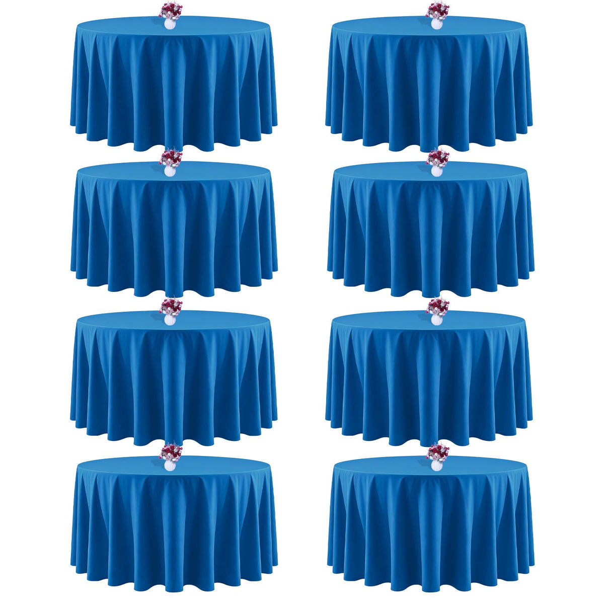 White Rectangle Table Cloth 60 x 102 Inch, 8 Pack