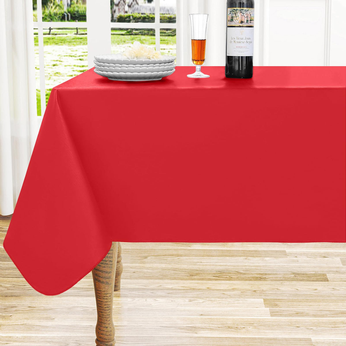 homing Rectangle Black Vinyl Waterproof Tablecloth with Flannel Backed